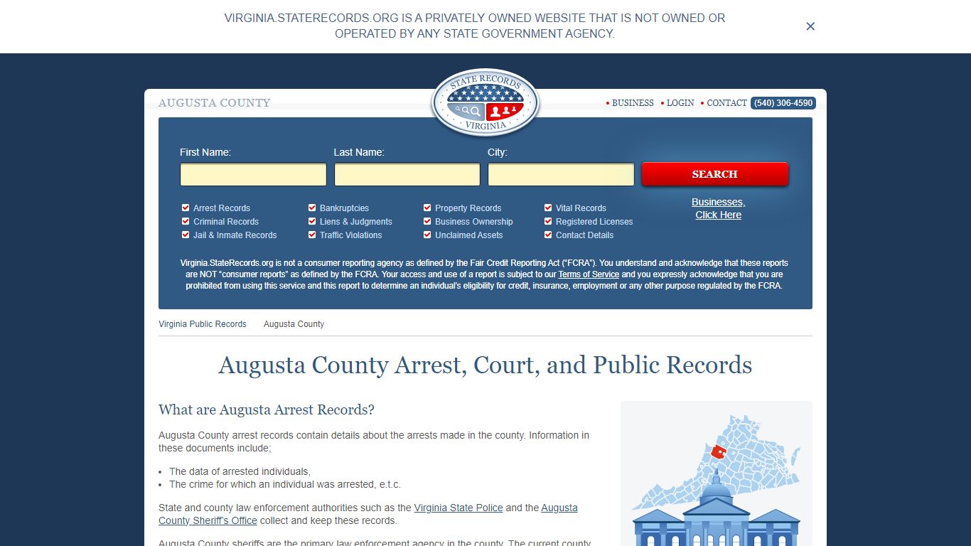 Augusta County Arrest, Court, and Public Records